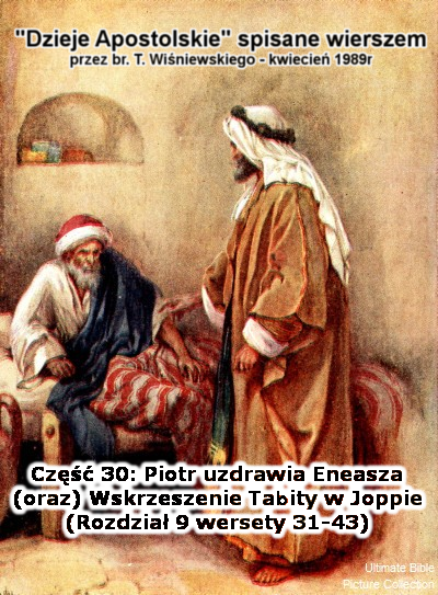 Na obrazku jest dwóch Żydów w długich szatach, jeden wygląda chorowicie i siedzi na jakimś posłaniu, drugi stoi koło niego i wyciąga do niego rękę